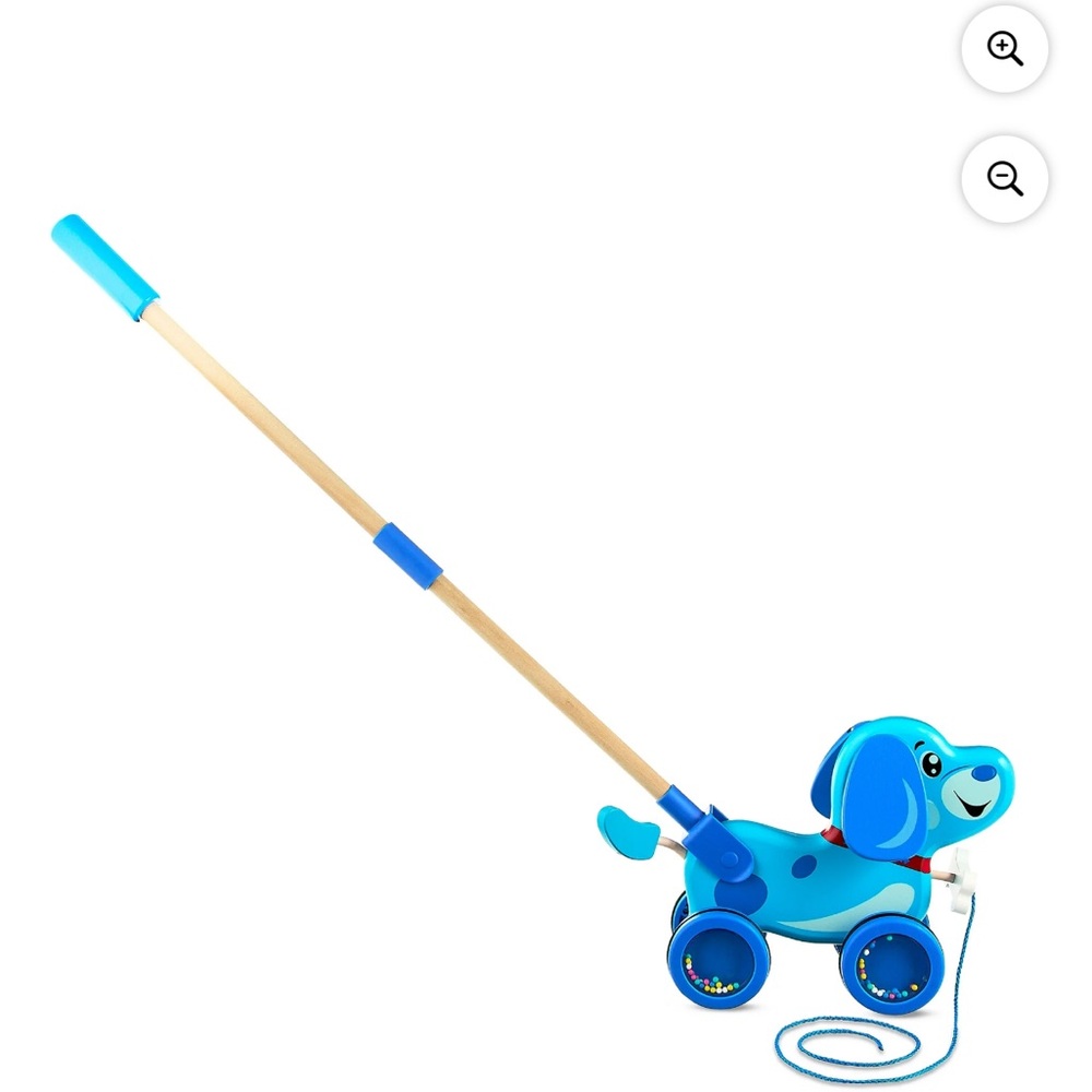 Spark Create Dachshund Imagine Wooden Pushed Or Pulled Dog Toy Blue 18+ Months